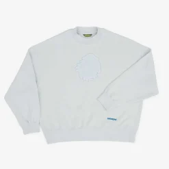 Outlet Satorisan Sweatshirt Oversize Bio-Baumwolle | Illusionsblauer Chenille